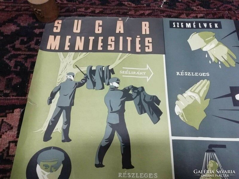 Radiation exemption propaganda poster, Cold War poster from the 1950s, nice condition