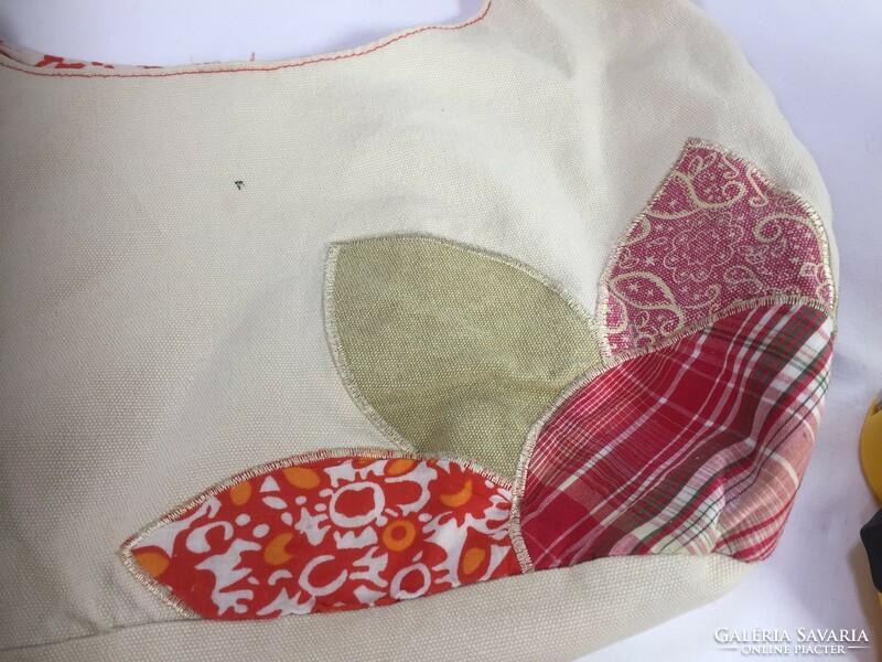 Canvas bag, bag, with patchwork appliqué, youthful style