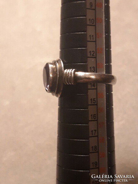 Ametiszt köves régi ezüst gyűrű - 54- es méret