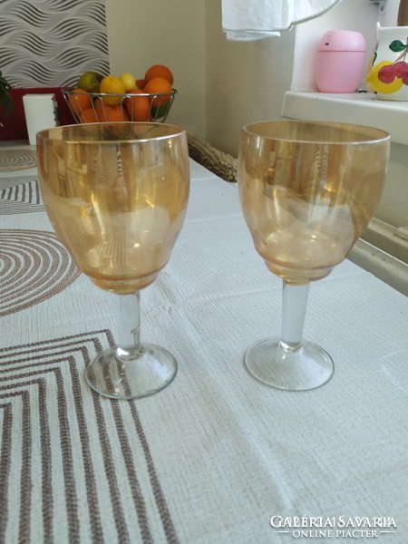 2 iridescent wine and champagne glasses for sale!