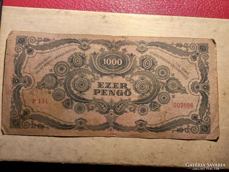 1945-ös 1000 Pengő dézsma bélyegel alacsonyabb sorszám