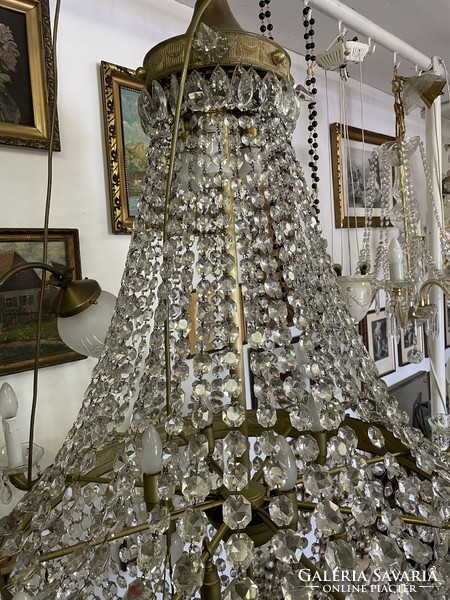 Antique crystal chandelier with 8 arms, huge size