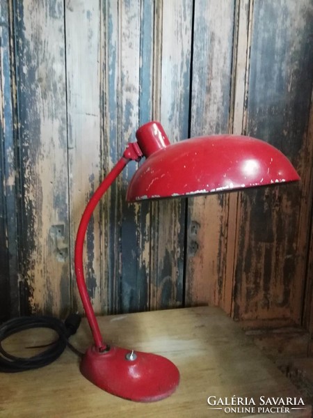 Kaiser style deer lamp, 1960s, stiff neck repainted (old) patina desk