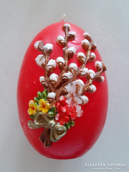 Retro candle Easter red egg DIY old candle 12 cm