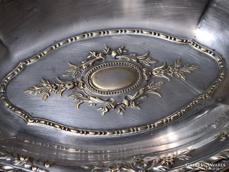 Antique silver-plated Art Nouveau centerpiece, bowl (l3547)