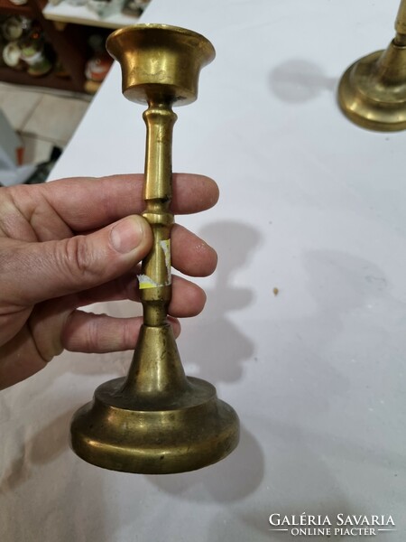 2pcs old copper candle holder