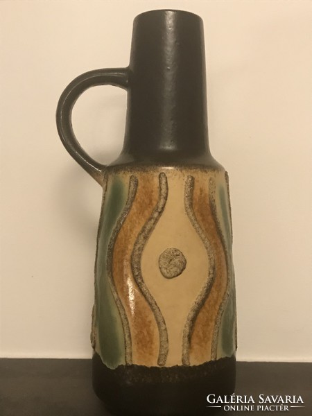 Retro German ceramic vase, VEB Handelsleben, 28 cm