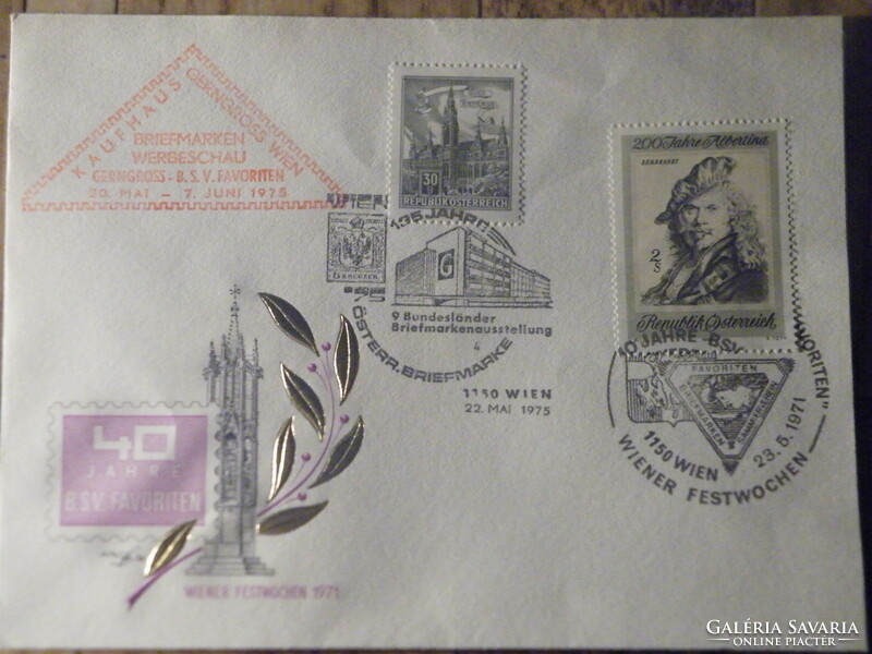 Jubilee envelope with Austrian stamps and seals - new -