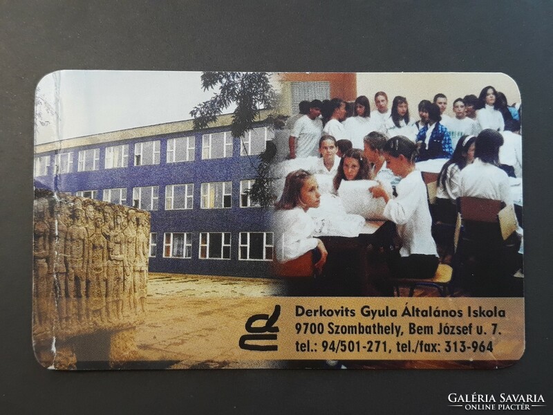 Old card calendar 2001 - Gyula Derkovits elementary school with inscription - retro calendar