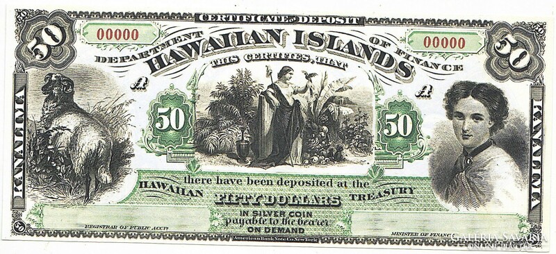 Hawaii 50 Hawaiian Dollars 1879 Replica