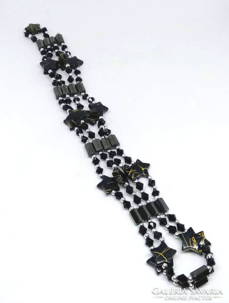 Black magnetite mineral bracelet or necklace 313
