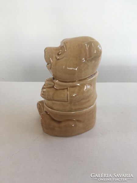 Special retro, vintage ceramic teddy bear candy holder, storage