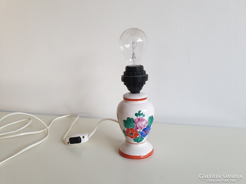 Old retro craftsman with floral ceramic table lamp