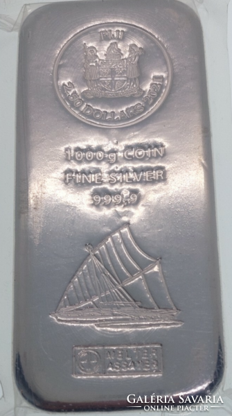 18T.Befektetési Ezüst 999‰ 1000g Argor svájci színítésű ezüst Fiji szigeteki 2.50 Dollár névértékkel