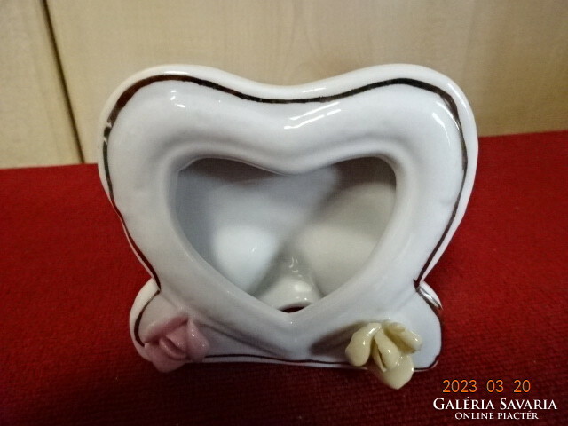 German porcelain, heart-shaped photo holder, height 7 cm. Jokai.