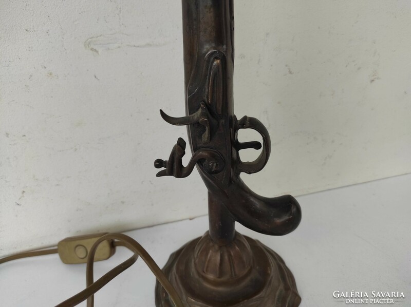 Antique cast bronze pistol shaped table lamp without shade 506 6928