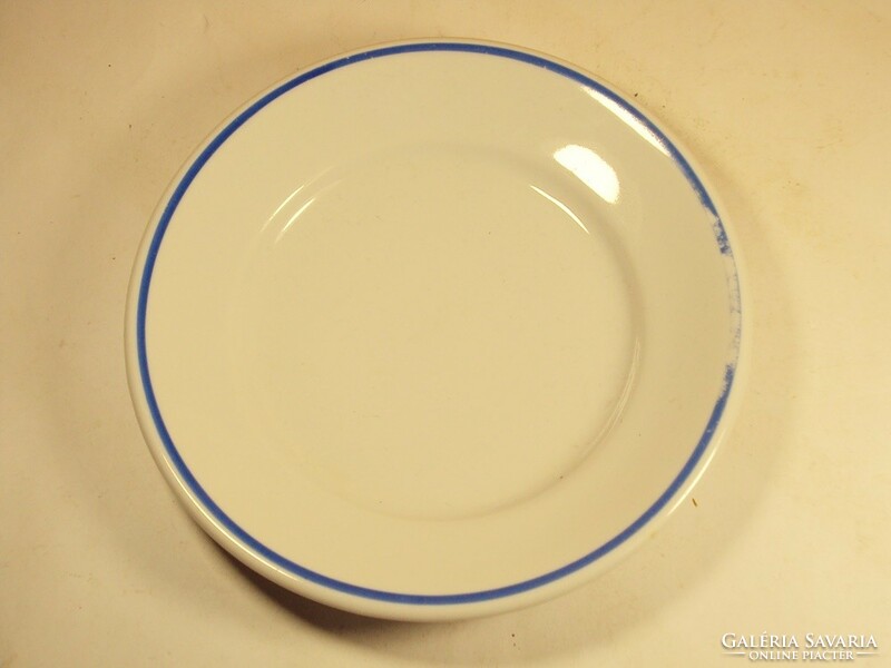 Retro Zsolnay Pécs porcelain small plate with cookies blue border industrial kitchen canteen