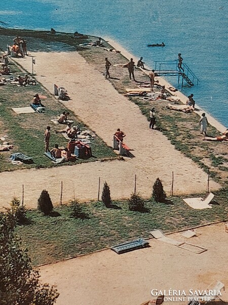 Retro képeslap 1968 fotó levelezőlap Balaton strand
