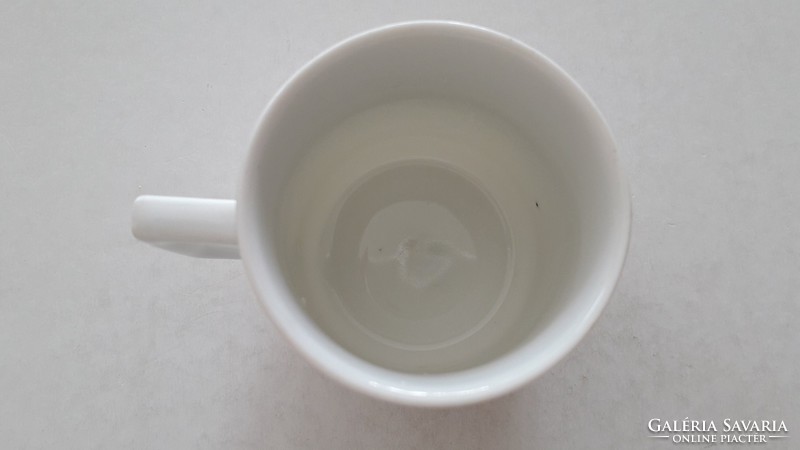 Old zsolnay porcelain mini cup in white gilded small mug 6 cm