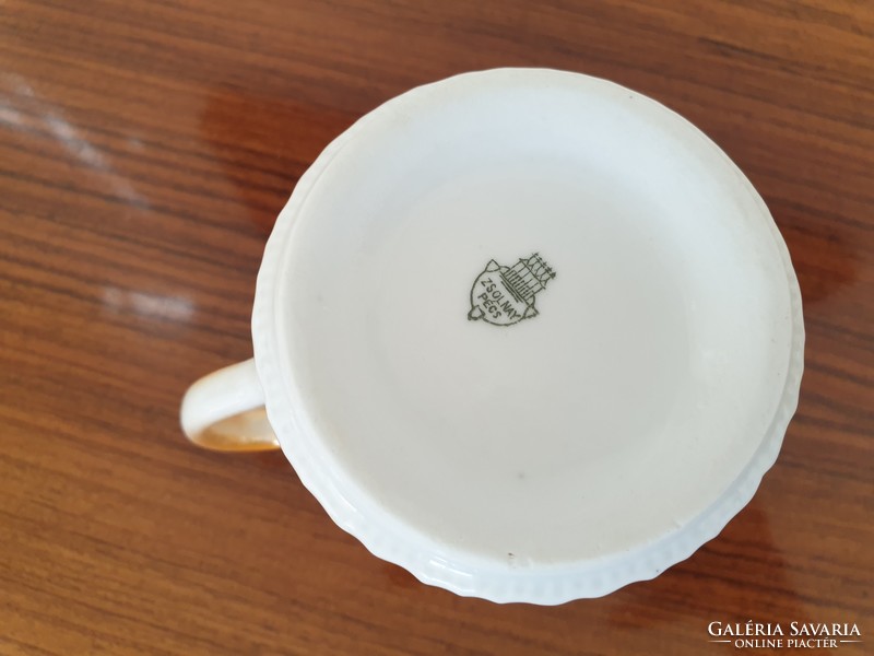 Old zsolnay porcelain scene with eosin mug teacup
