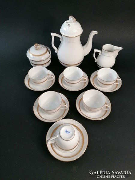 Herend white-gold coffee set for 6 people.
