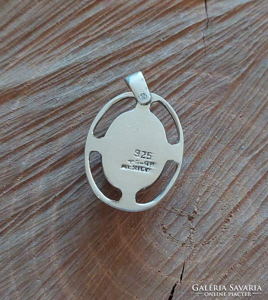 Mexican silver jasper stone pendant