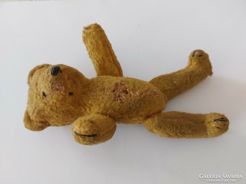 Old straw teddy bear 17 cm