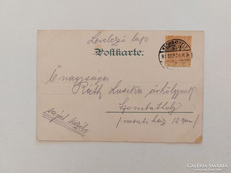 Régi képeslap 1899 levelezőlap szerelmespár kotta