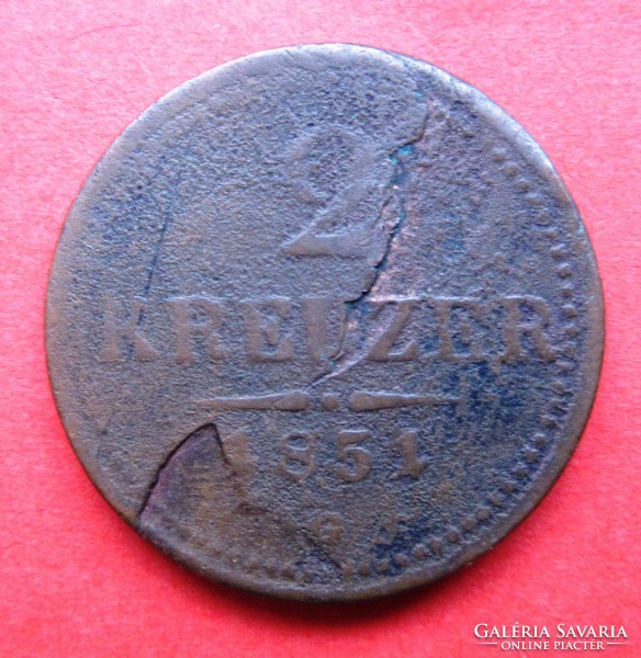 Defective material 2 pennies 1851 g.