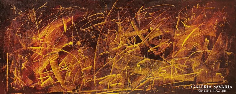 Festmény Baján Ildikó 24 x 58 cm, Vászon.
