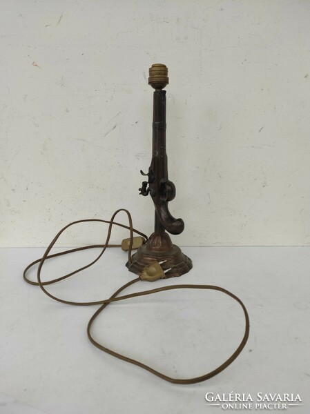 Antique cast bronze pistol shaped table lamp without shade 506 6928