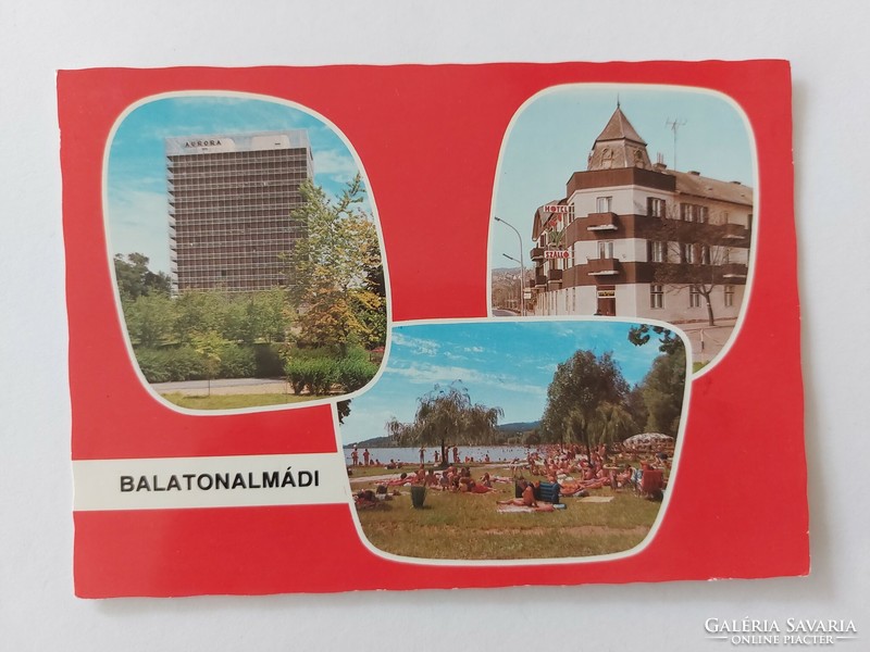 Retro képeslap 1988 fotó levelezőlap Balatonalmádi Aurora Hotel
