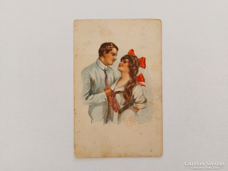 Romantic couple postcard old postcard