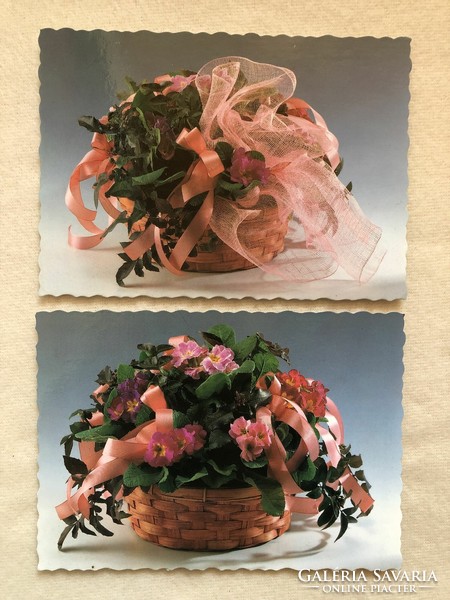 2 floral postcards - post clear