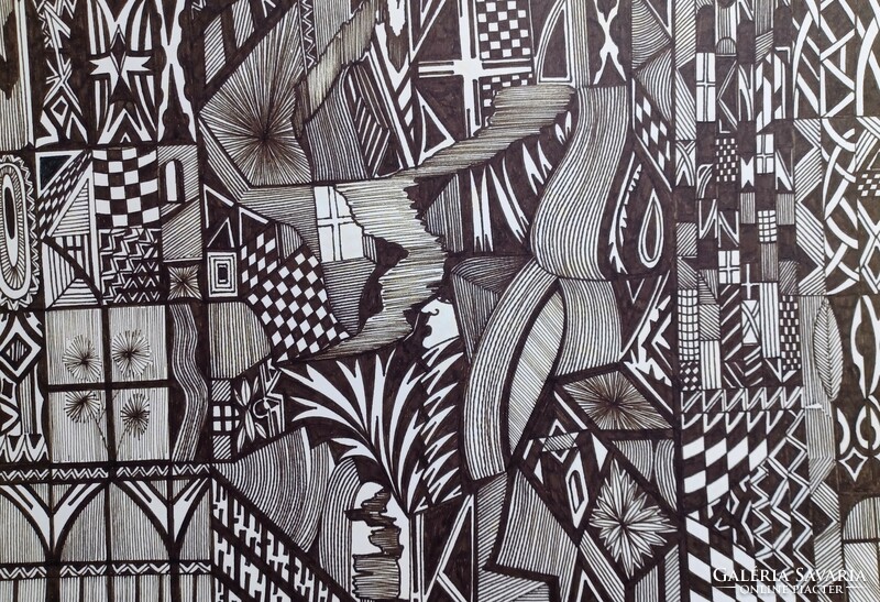Unique abstract pen drawing 