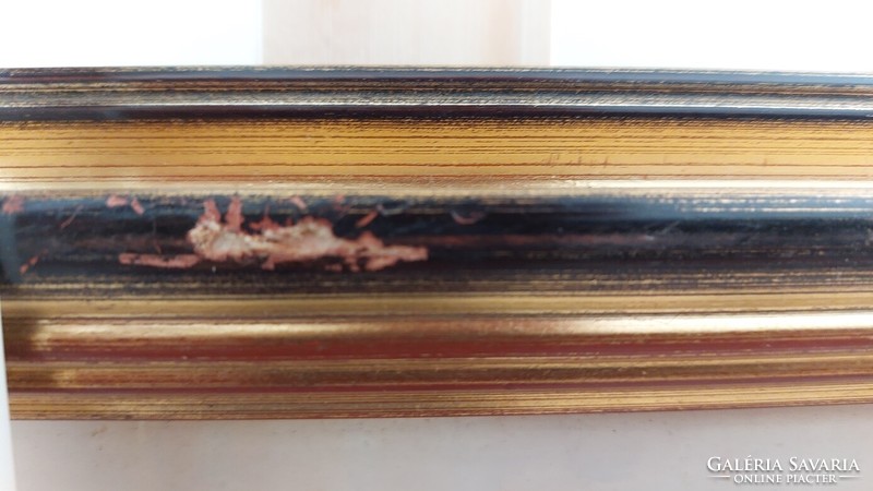 (K) Szép szignózott tájkép festmény, Puszta 76x57 cm kerettel