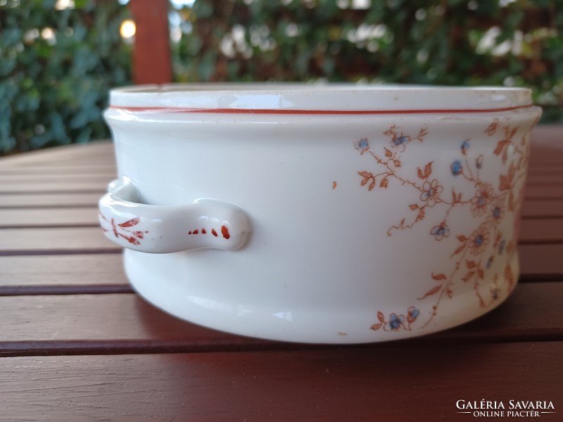 Old food barrel - folk bowl - porcelain - vintage
