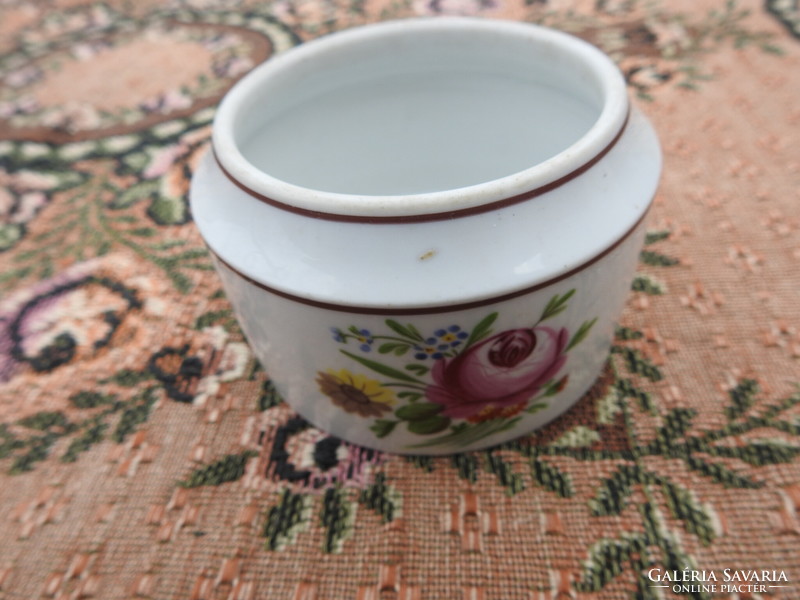 Antique hand-painted flower pattern jar - bowl