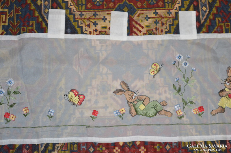 Cross stitch bunny small curtain ( dbz 00114 )