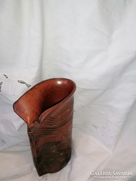 Industrial artist, burnt glazed earthenware, modern vase