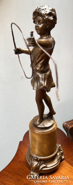 Sports girl French antique Zamak statue