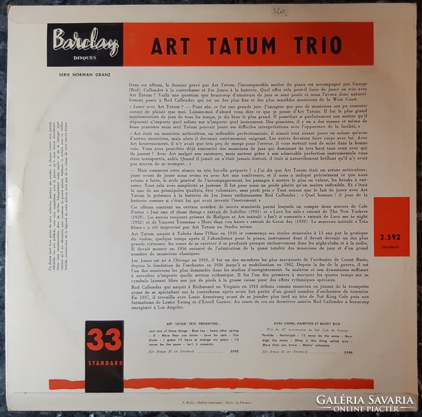 Art tatum trio jazz lp vinyl record vinyl