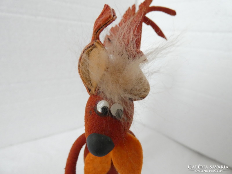 Foky otto puppet - Christmas squirrel - 17 cm - textile-leather needlework -