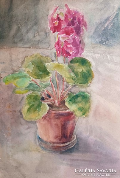 Flower still life - watercolor (41x29 cm)