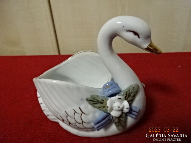 German porcelain centerpiece, swan shape, hand painted. Jokai.