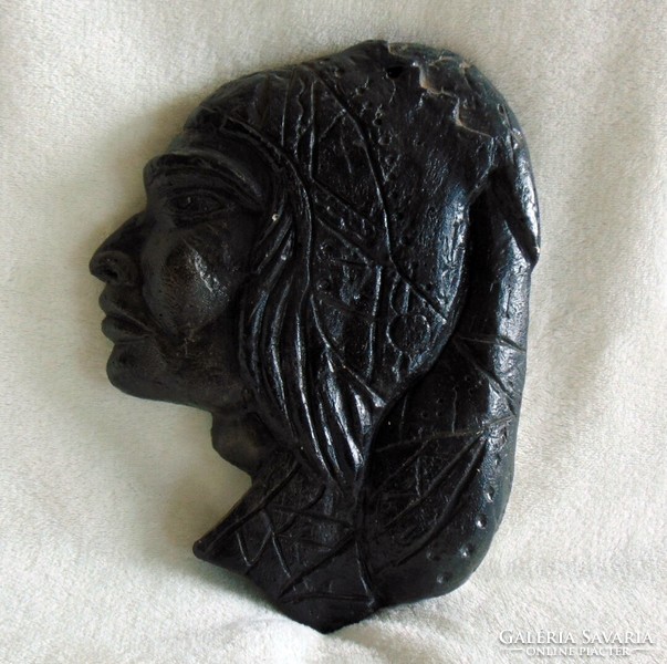 Antique female head wall decoration 26 cm