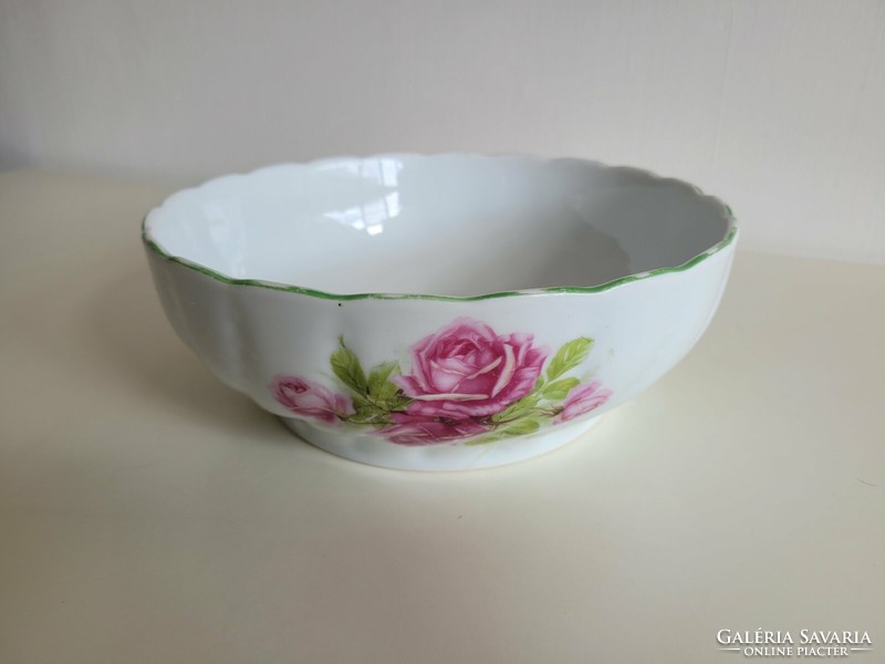 Old epiag aich beaded porcelain bowl rose pattern folk wall decoration vintage offering