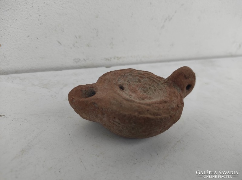 Antique terracotta clay pot with candle animal motif 606 6957