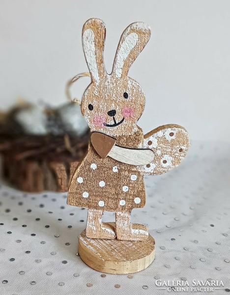 Wooden bunny Easter decoration 16cm
