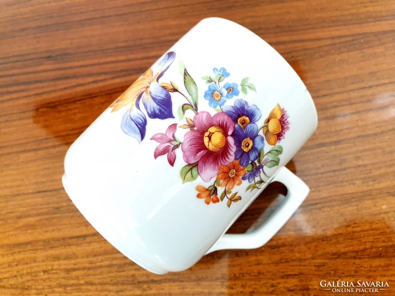Old zsolnay porcelain floral mug with old tea cup